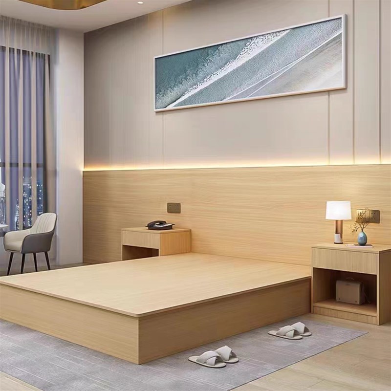 酒店宾馆民宿家具标间单间全套定制大床房单双人公寓旅馆