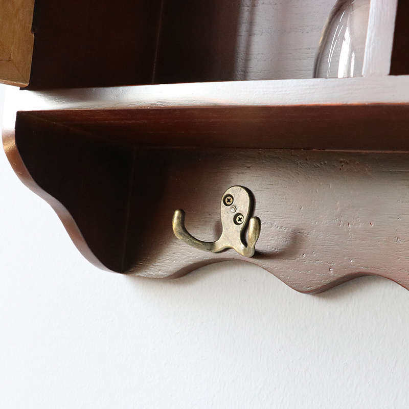 田园客厅实木墙上吊柜壁柜白色置物架柜收纳壁挂