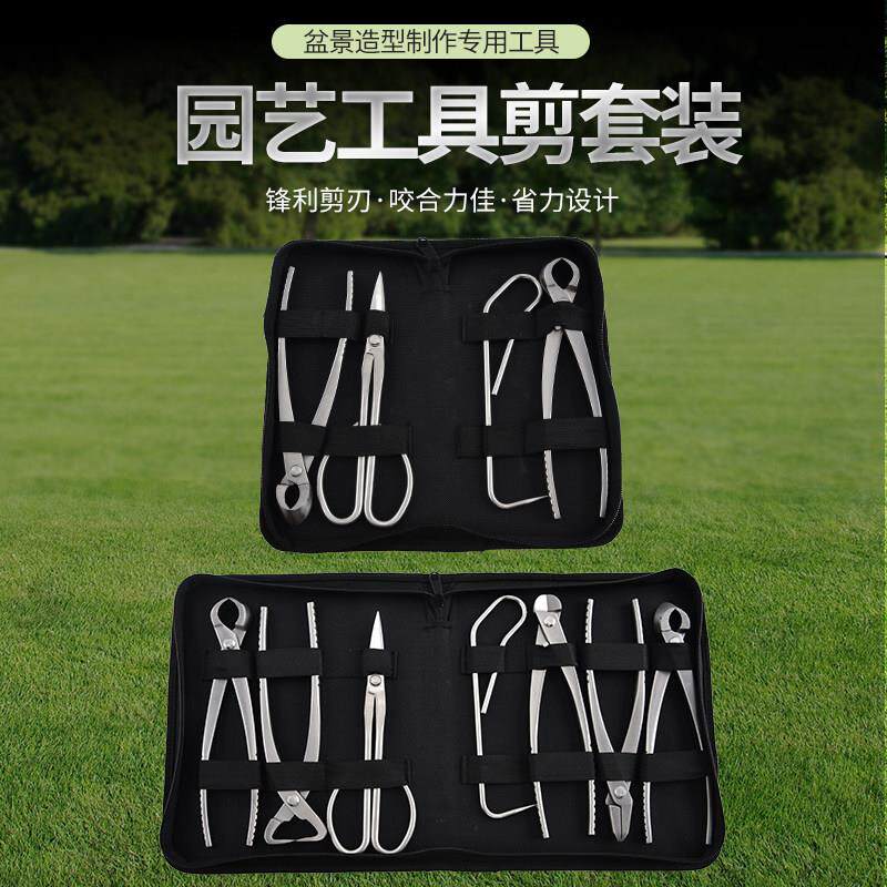 盆景园艺专用工具套装球节剪叶芽剪修枝剪盆景修剪不锈钢剪刀套装