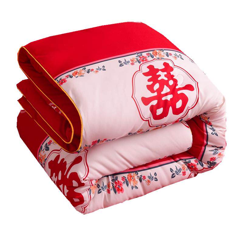 结婚大红色婚庆被子喜冬被褥子被被棉被被大豆加厚太空春秋被芯