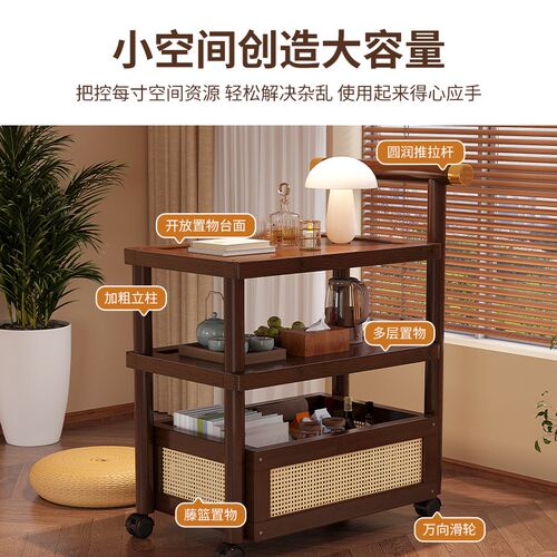 实用小推车移动茶几客厅沙发侧边柜卧室床头桌阳台创意置物架角几