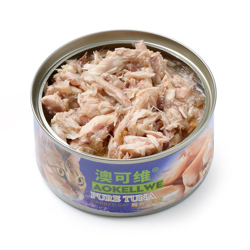 澳可维猫罐头170g猫湿粮金枪鱼鸡肉鳗鱼白肉零食猫罐12罐24罐48罐