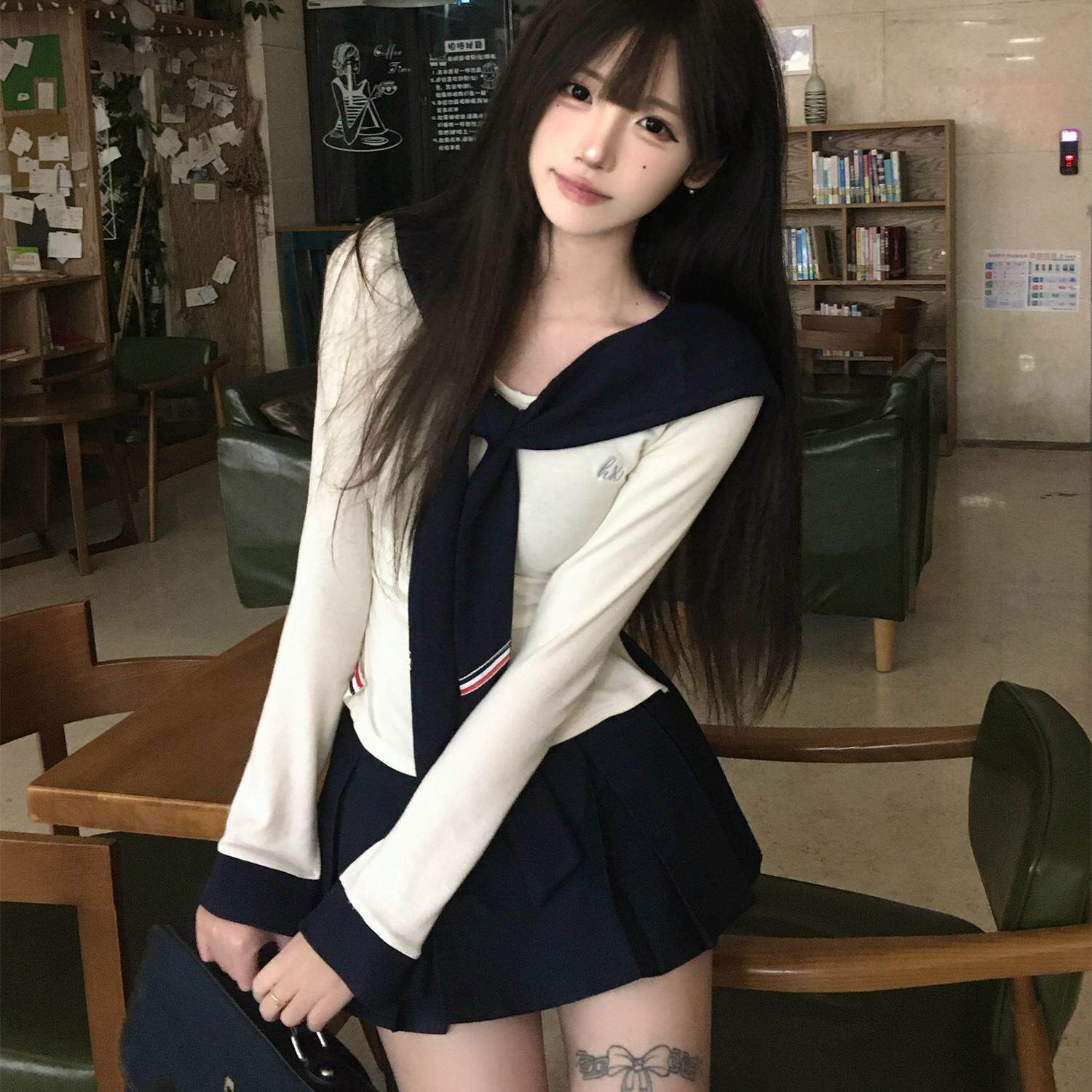 航海少女JK制服两件套米