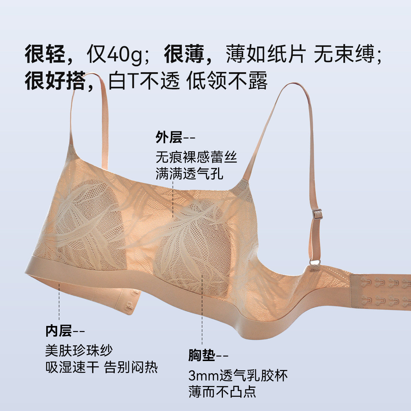 蕾丝小可爱内衣女夏薄款