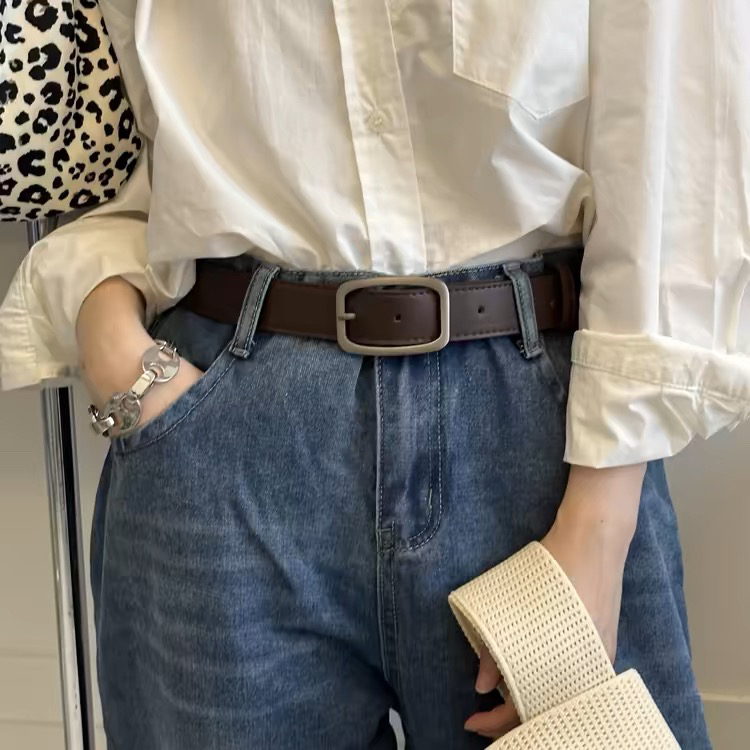 韩国新款黑色真皮女士皮