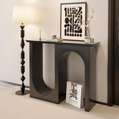 现代端极简入户玄关进门对玄架关桌柜门QJS厅靠墙艺术感玄关正景