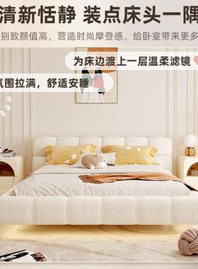 奶P358油风柜床头柜轻奢卧室约现代创简意设计师全实木小型女生床