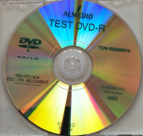 ABEX测试碟 ABEX TDV-R512CW DVD-R偏芯测试碟