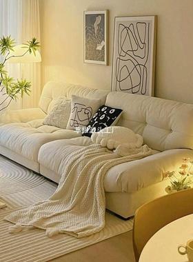 云朵沙发款现代简约奶油40729直风客厅小户型排双三位懒人布艺新