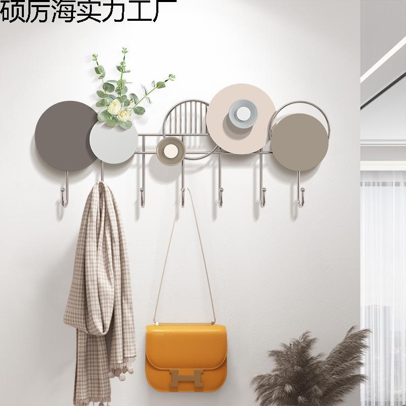 进门口玄关挂钩上钥匙挂硕厉海实收纳挂入户门后墙壁墙壁衣帽钩衣