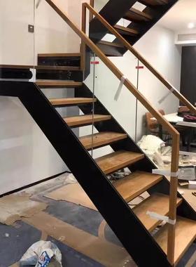 室内玻璃梯复别墅楼简设计ZPI家用约现代式阁楼跃层钢结构双梁楼