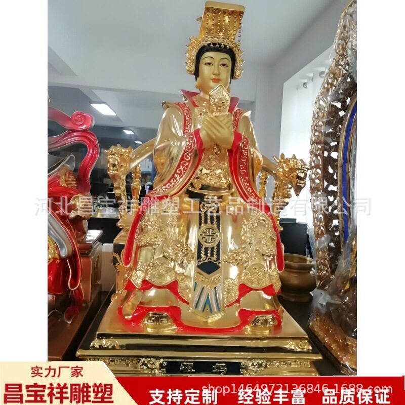厂家纯铜妈祖娘娘雕塑户外景观广场古镇旅游景区大型铸铜海神摆件