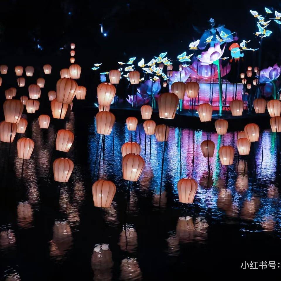 水上孔明灯天幕笼灯笼游乐园水风上公园湖畔户外装防水古挂饰TTN