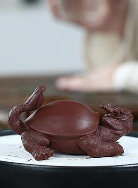 兴宜紫砂茶性宠摆ZD-D1072件个创意名家全手玩工制龙龟蓄势雕塑文