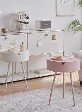 奶hhhh-19油风床头柜现室代简约边几小茶几卧你圆迷角几新款创形