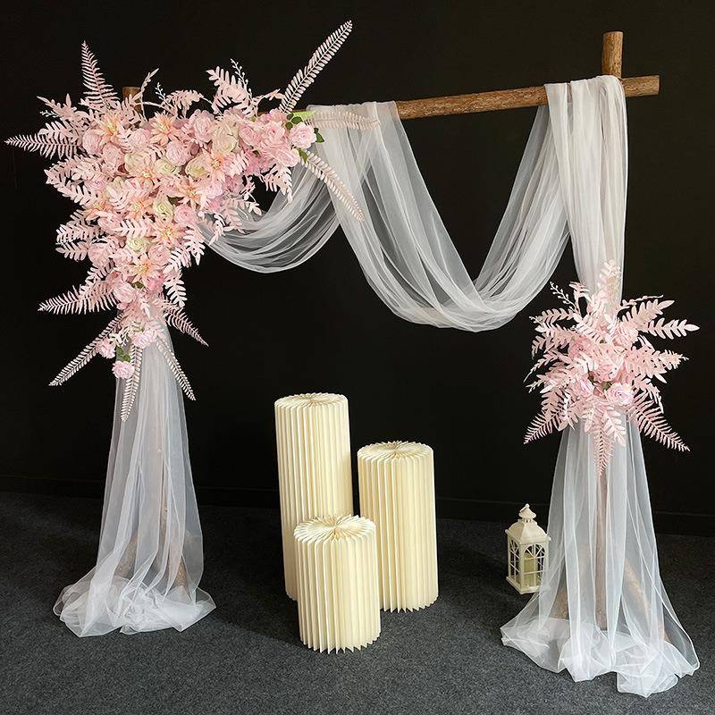 婚庆装饰木门桩门PYG架子景户外森系婚礼场景白纱布拱置木背花架