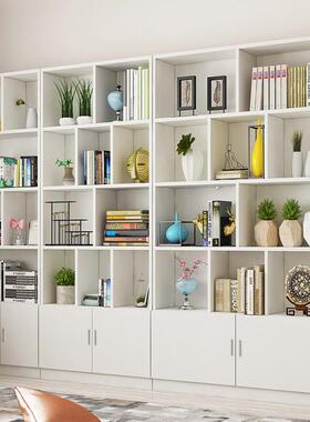 校书20190418柜带门置物柜舍现代纳简约书房木质书架自储由组合落