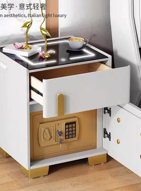 床头柜卧室智能隐多功能形保险箱一小体收木纳柜家用型实抽屉XWC