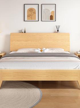 L*实木床现代1约.5双人用床家用出租房屋1米ZTM2单人简储物经济型