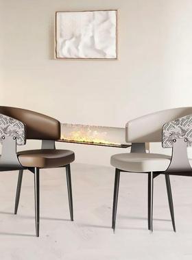 意式国潮餐椅用现代简约设计师店餐厅椅家子XTG靠背椅轻奢酒洽谈