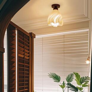 胡桃道木法式 奶油民关宿40061入户玄走廊过顶灯护眼阳台吸灯中古