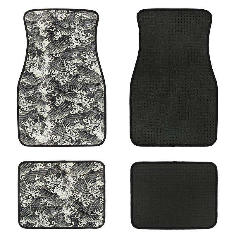 无品牌/热销汽车改内饰脚和海垫浪防风滑脚垫尼龙织布橡胶底4件装