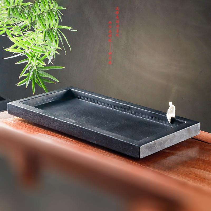 好石寨 乌金石盆景大号 客厅新中式摆件办公装饰微景观造景盆摆设