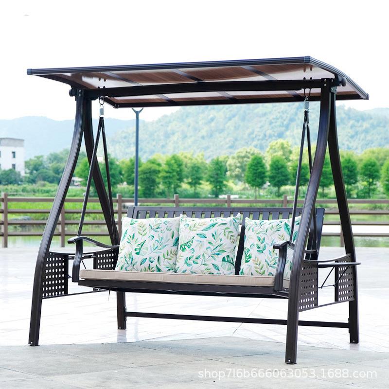 厂家销售户外秋千铸铝双人三人铁艺吊椅室外庭院露台摇椅花园秋千