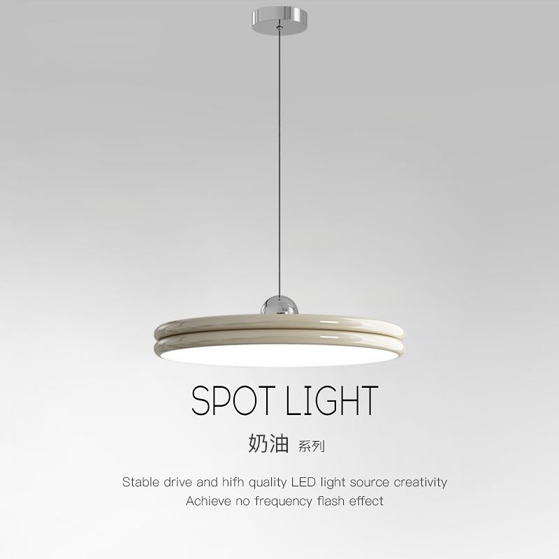 简约风飞碟吊灯餐厅吧台灯现代奶油卧室书房吊线灯全光谱LED护眼
