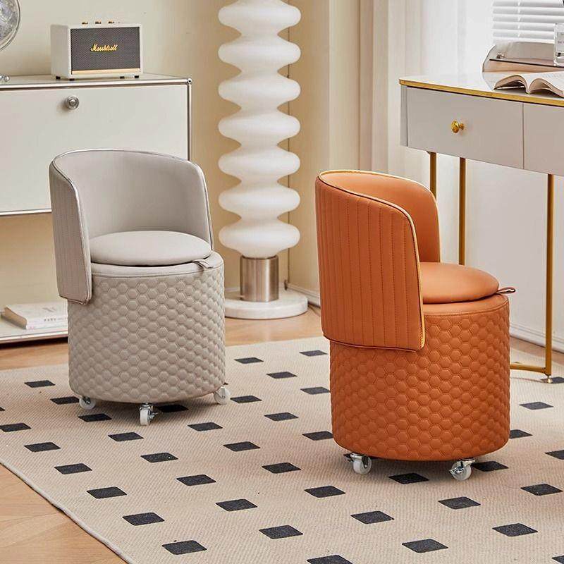 折叠收纳化妆凳网红储物旋转凳现代简约卧室可移动梳妆凳