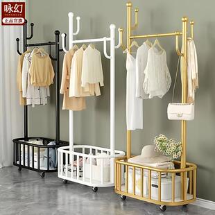 轻奢仙人掌衣帽架卧室双杆晾衣架简易衣帽架家用客厅衣帽架落地式