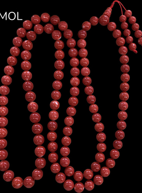 ENIMOL台湾momo珊瑚圆珠108颗佛珠念珠手串9-10mm传世收藏级佛链