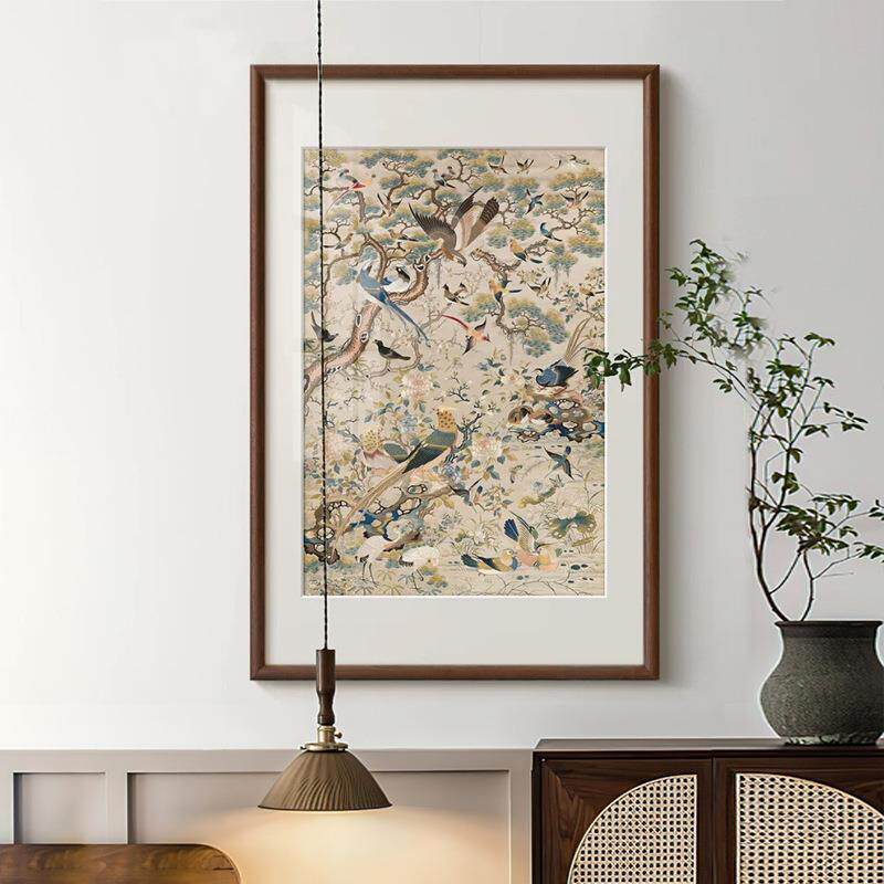 百鸟争鸣图 中国风东方美学装饰画新中式客厅玄关餐厅卧室挂画