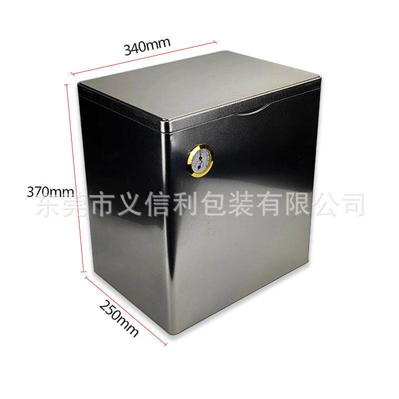 超大号3斤装新会陈皮金属桶8斤装绿茶散茶铁罐湿度监测马口铁盒