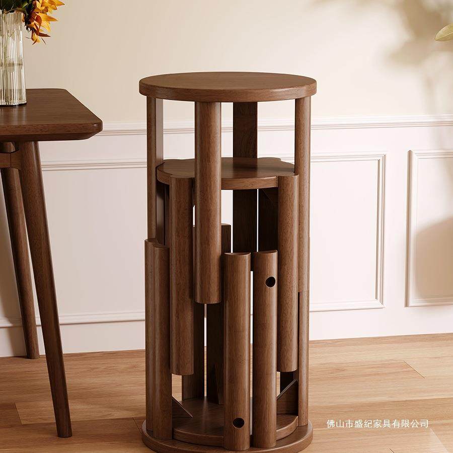 实木凳子可叠放圆凳家用叠叠乐备用餐桌板凳结实耐用简约收纳椅子