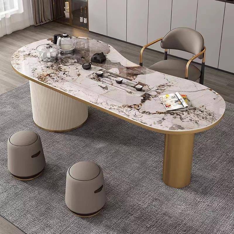 现代简约家用书房客厅小茶台办公室功夫泡茶桌轻奢岩板茶桌椅组合