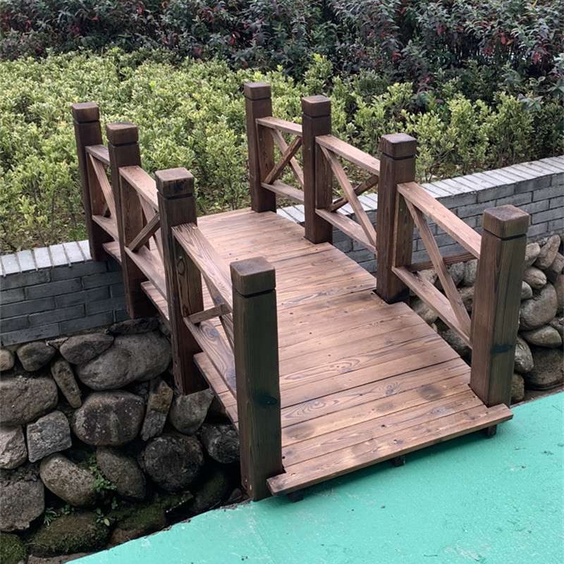 实木防腐木桥碳化木公园拱桥花园木桥庭院户外幼儿园小桥景观拱桥