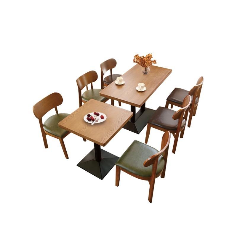 奶茶店咖啡厅实木桌椅甜品书吧汉堡休息接待洽谈餐饮长方桌圆桌