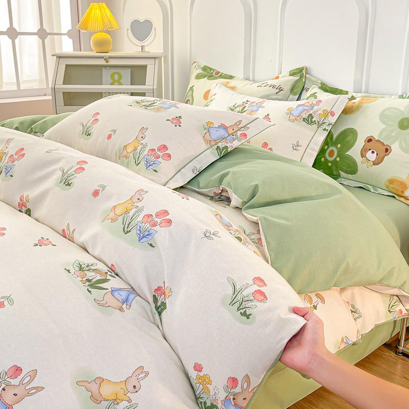 加厚磨毛床上四件套全棉纯棉被套单件床单被罩秋冬床品三件套床笠