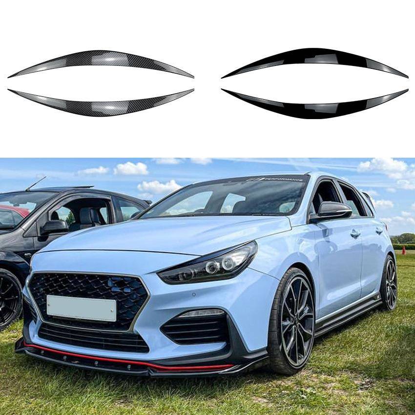 适用现代I30 I30N MK3 2017-2019前大灯灯眉车贴外饰改装