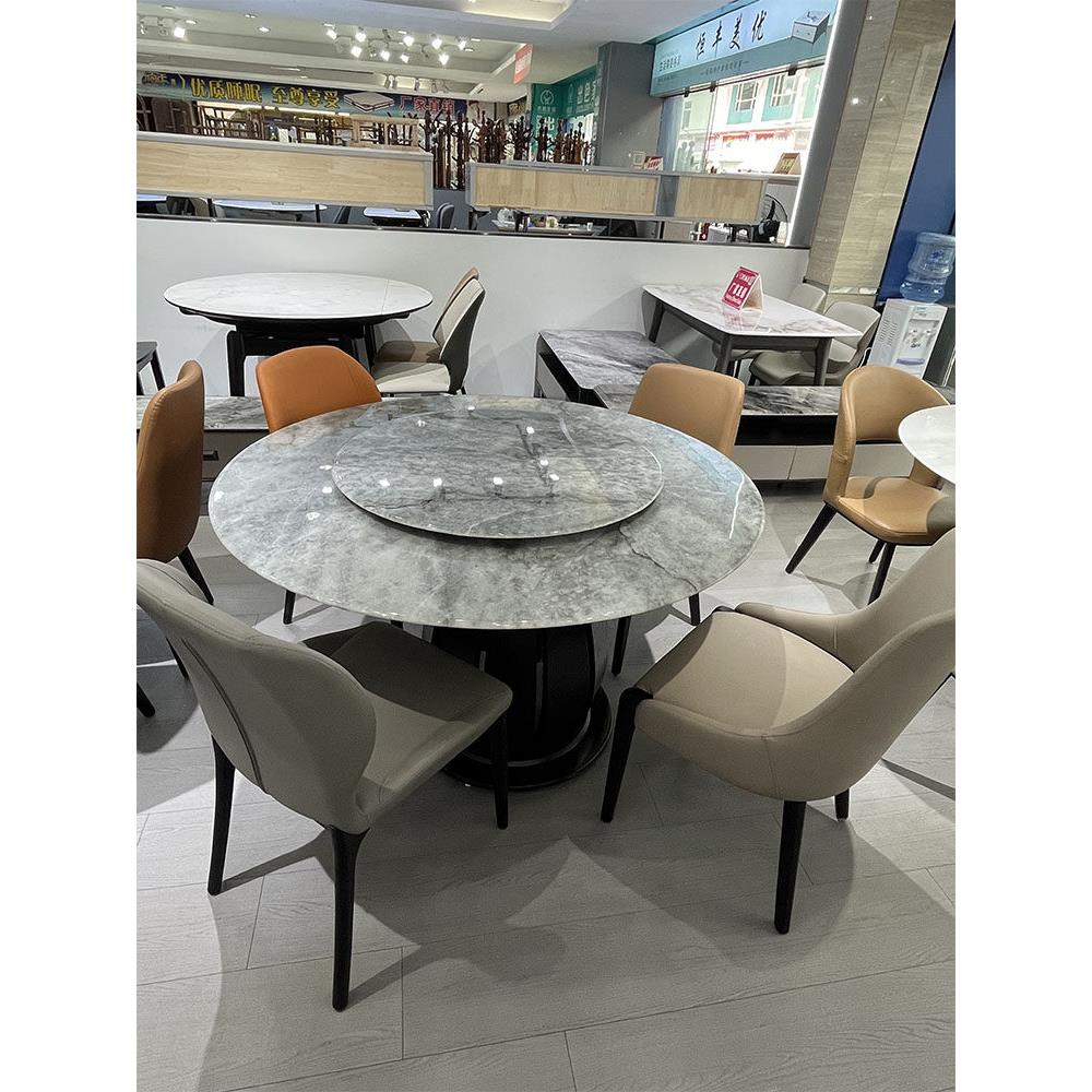 大理石餐桌超晶石天然家用现代简约品质桌椅组合餐厅大户型小户型