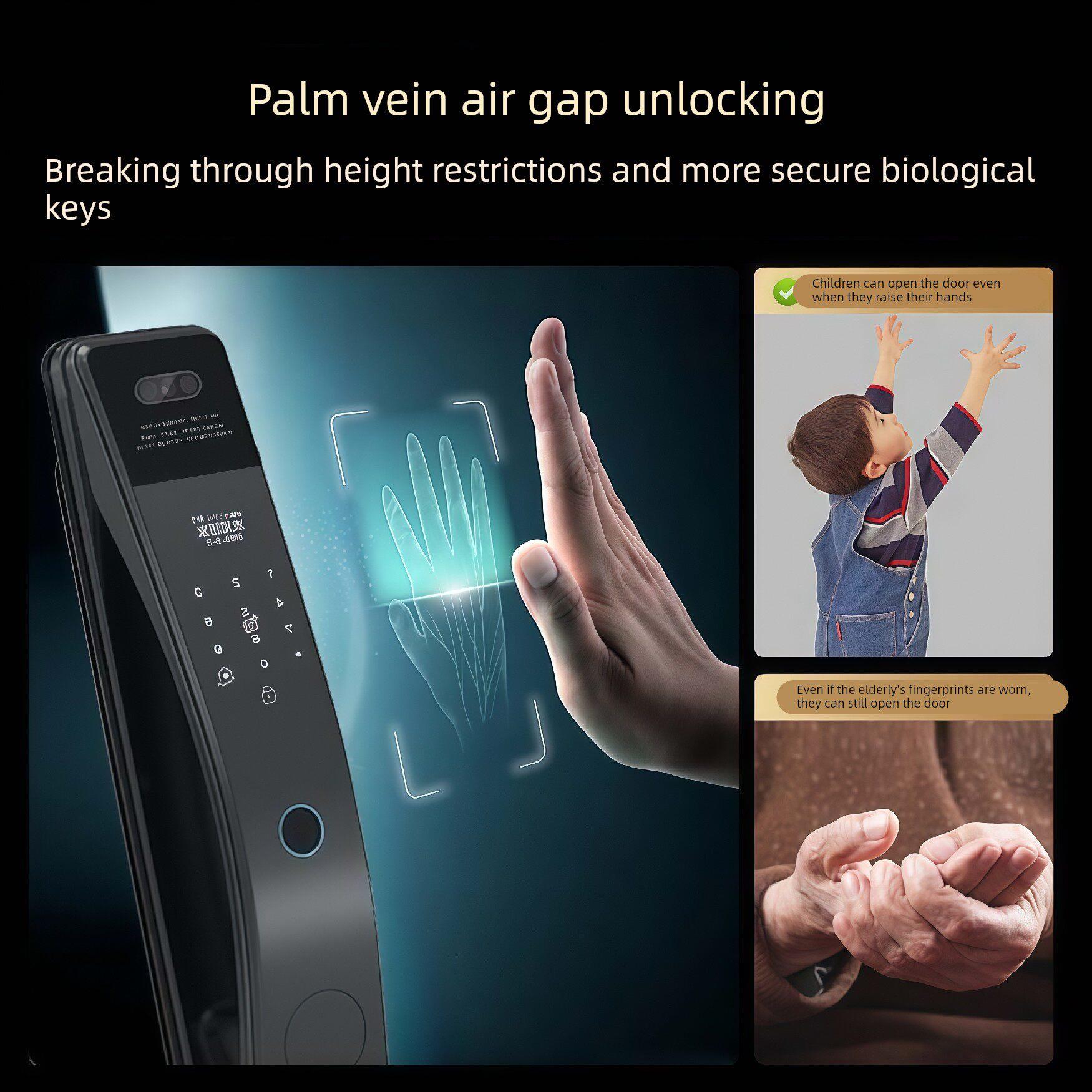 全自动指纹锁家用3D人脸识别智能门锁防盗门密码锁监控大门锁