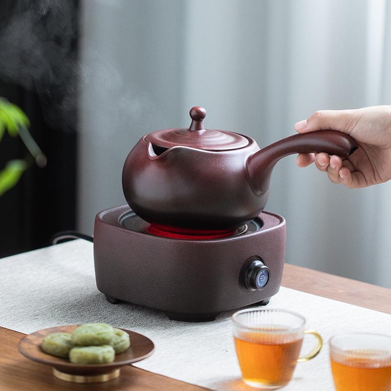 围炉煮茶电陶炉煮茶壶陶瓷侧把壶煮茶器套装家用耐高温提梁烧水壶