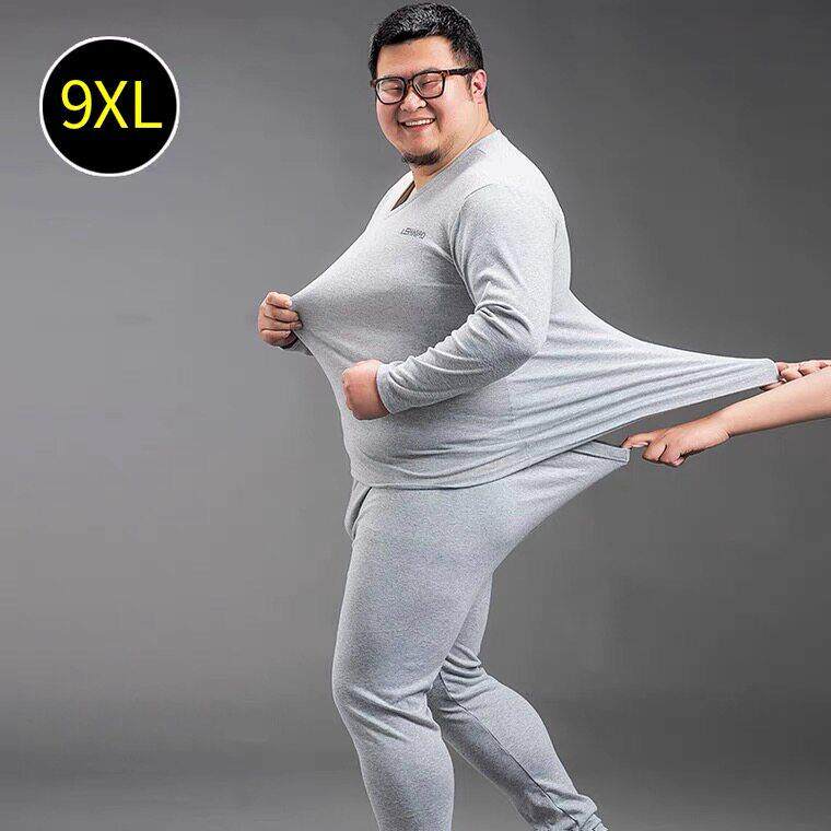 加肥加大码秋衣卫生裤薄款男棉毛衫打底肥佬秋冬基础款发热衣裤