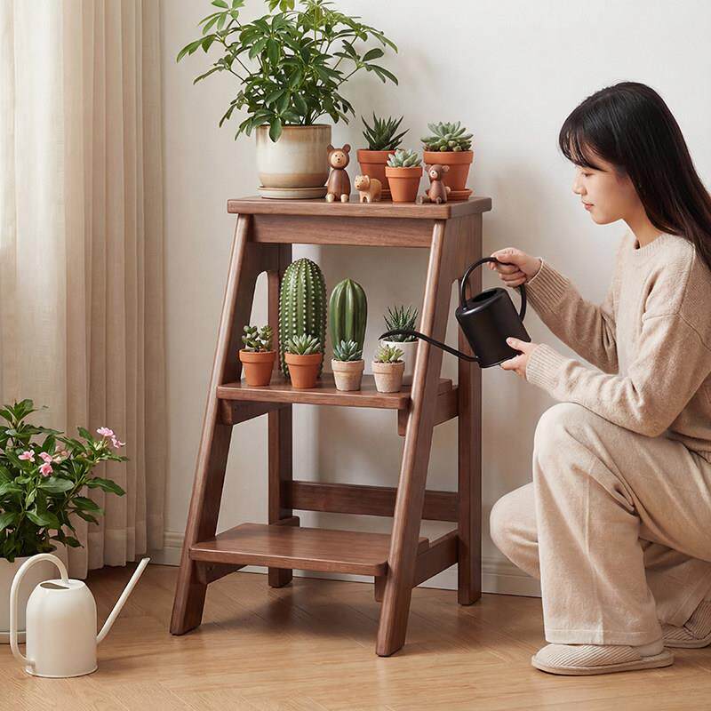 实木梯凳吧台椅厨房凳家用登高梯踏脚凳餐厅凳子高凳子加厚餐凳