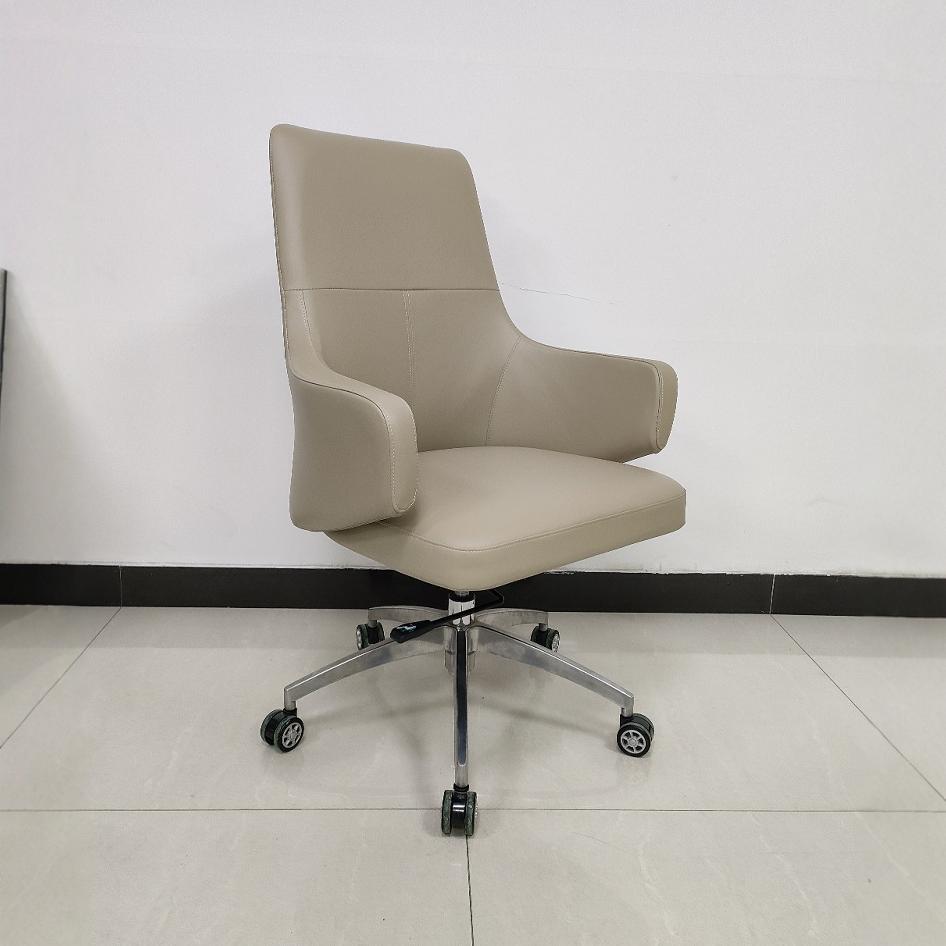 简约舒适办公会议室皮质老板职员电脑办公椅会议椅可升降旋转滑动