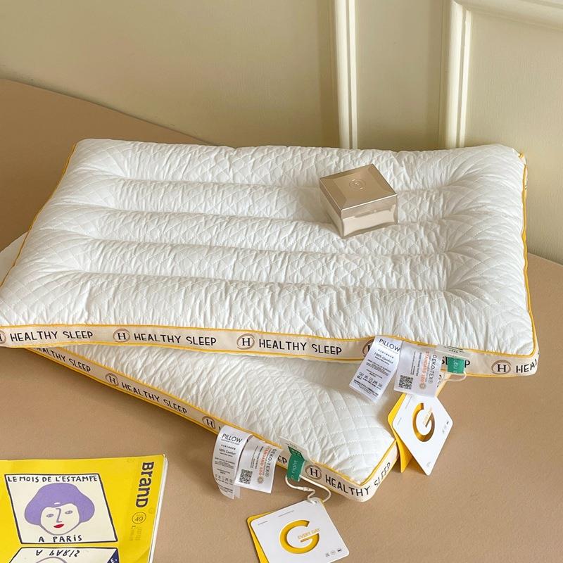 全棉大豆纤维护颈枕绗缝家用单人学生宿舍枕头枕芯