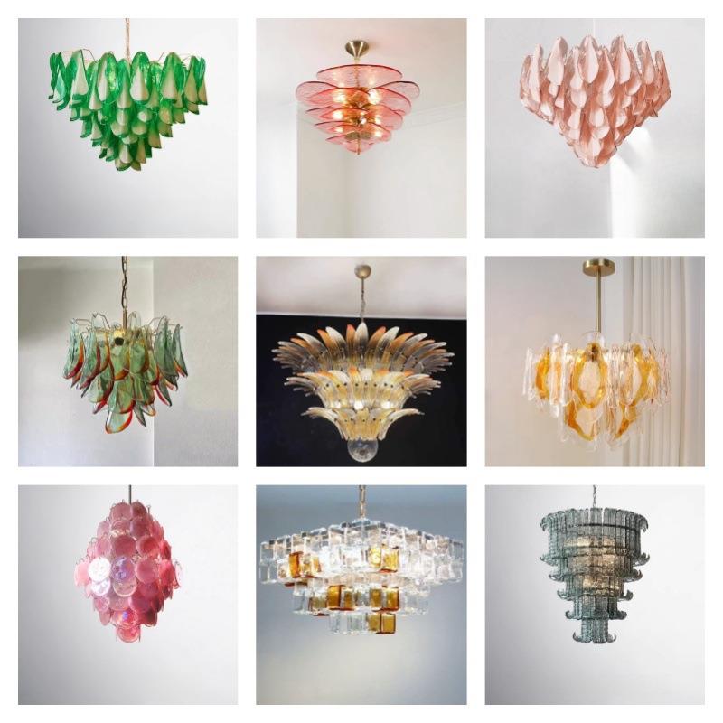 法式复古轻奢玻璃灯温馨玫瑰中古设计师客厅餐厅卧室艺术玻璃吊灯