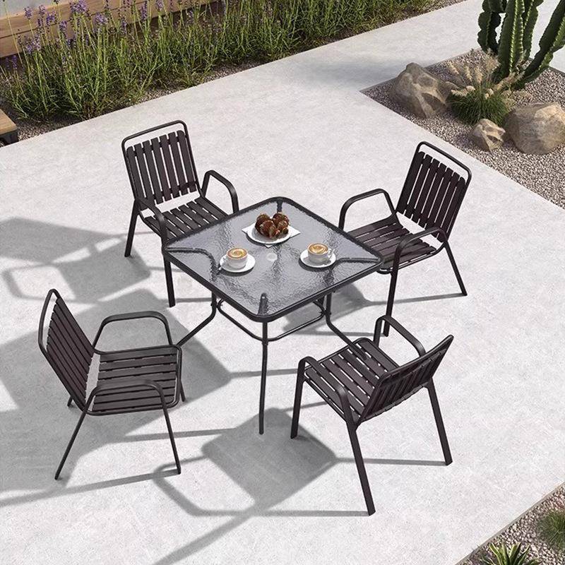 户外桌椅组合室外休闲阳台塑木防水防晒别墅花园庭院室外铁艺休闲
