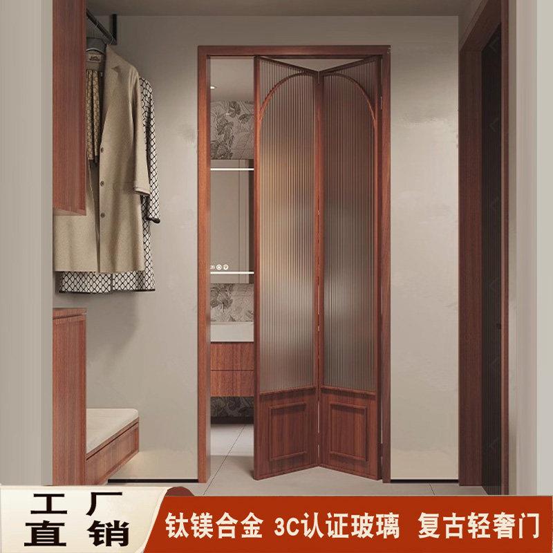 法式覆古折叠门卫生间书房隔断门吊轨推拉门客厅厨房阳台玻璃移门
